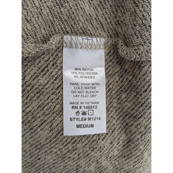 Caution To The Wind Open Front Cardigan M Beige Hooded Knit Asymmetric Waterfall - Picture 4 of 8